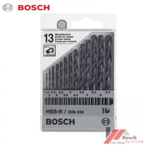 Hình ảnh bộ máy khoan sắt chính hãng Bosch HSS-R DIN 338 13 mũi
