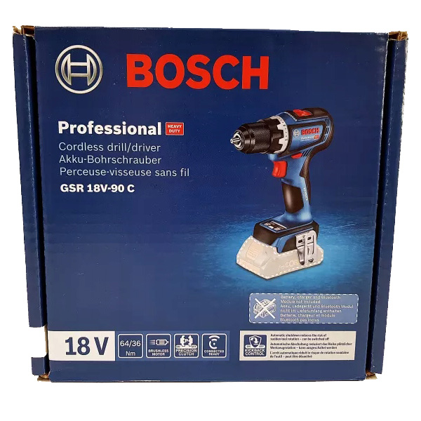 Máy khoan Bosch GSR 18V-90 C solo hộp giấy chưa bao gồm pin và sạc