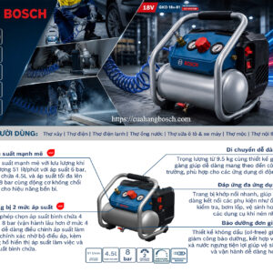 Bosch GKO 18V-51 cung cấp các giải pháp khí nén linh hoạt và hiêu quả cao