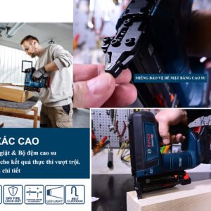 Bosch GNH 18V-35 cho kết quả thực thi vượt trội với cơ chế giảm giật và miếng bảo vệ phôi
