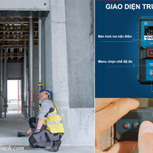 Bosch GLM 50-21 đáp ứng đa dạng nhu cầu ứng dụng với bộ cài đặt các chức năng đo thiết yếu