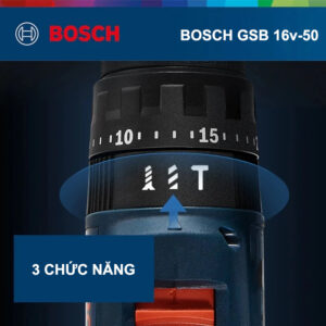 Máy khoan pin Bosch GSB 16V-50 sở hữu 3 chế độ hoạt động tiện dụng